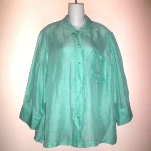 Plus COLDWATER CREEK SILK LINEN TOP